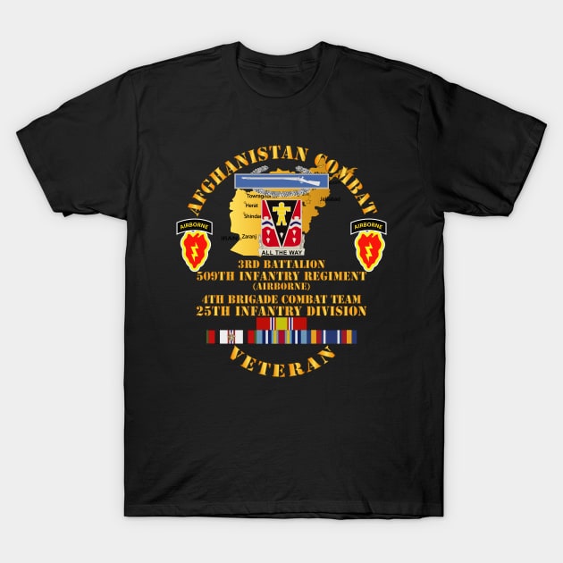 Afghanistan - Vet - 3rd Bn 509th IN - 4th BCT 25th ID w AFGHAN SVC T-Shirt by twix123844